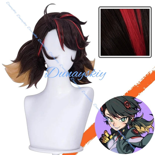 Peni Parker Cosplay Wig Game Women Hair Cos Accessories Multicolored Short Hair Halloween Wig Prop