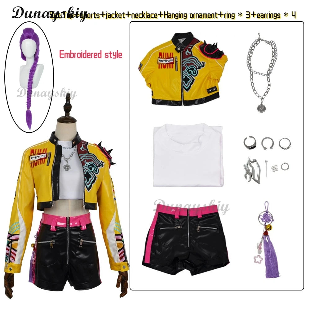 K-Pop: Demon Hunters Rumi Cosplay Costume Wig Uniform Halloween Carnival Party Christmas Play Role Clothes Clothing for Women