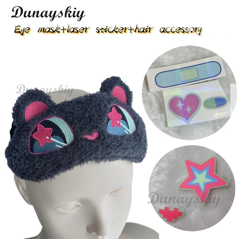 Till Anime Alien Stage Cosplay Costumes Eye Cover Unisex Warm Sleeping Mask Silver Grey Hair Men cosplay anime Stage Show Set