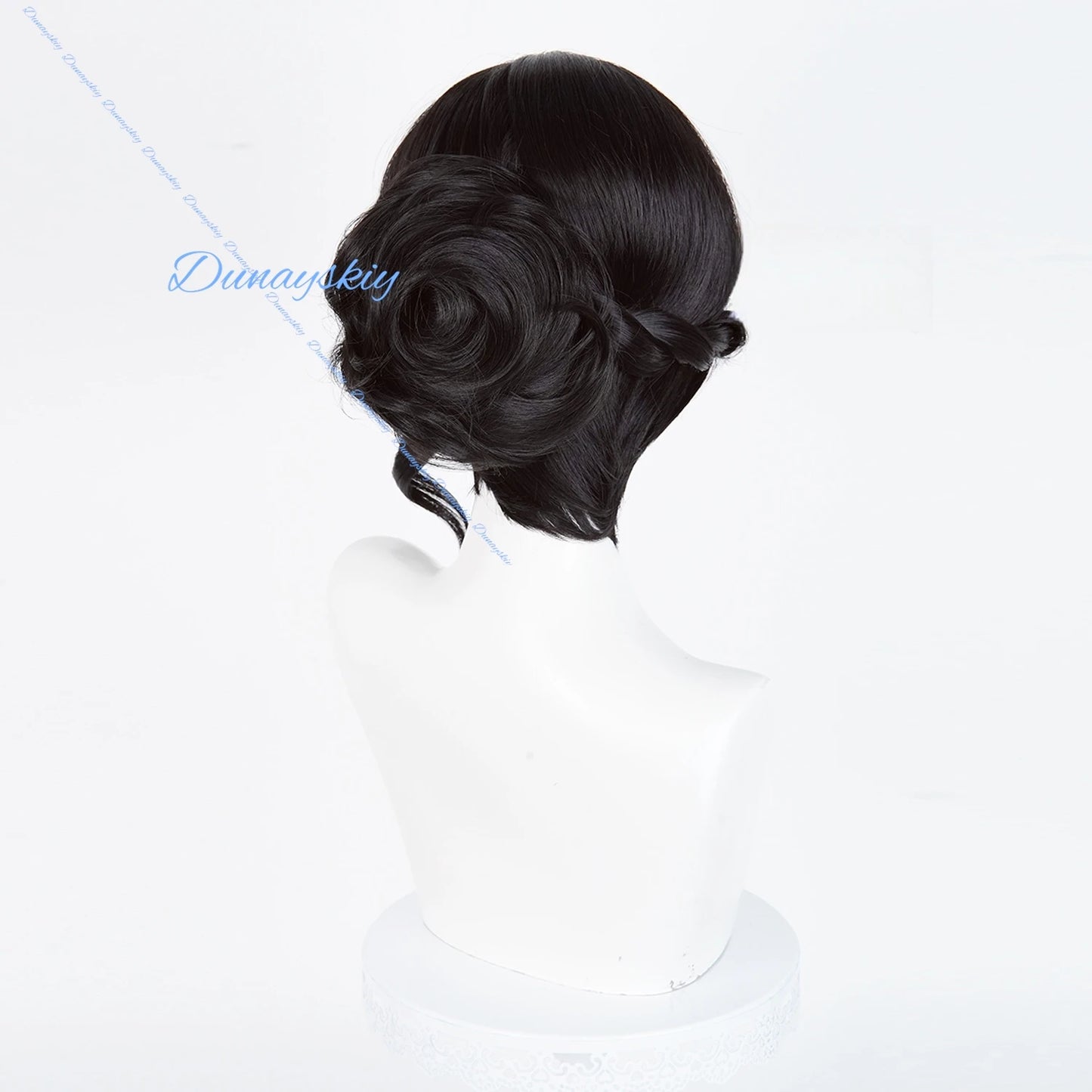 Game Identity V Doctor Emily Dyer Cosplay Wig - Black Updo Style, Premium Quality + Free Cap - Perfect for Cosplay Events