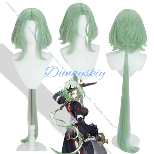 Zenless Zone Zero Isolde Cosplay Wig Green Long Hair Heat Resistant Fiber Hair Halloween Party for Women Men Free Wig Cap Props