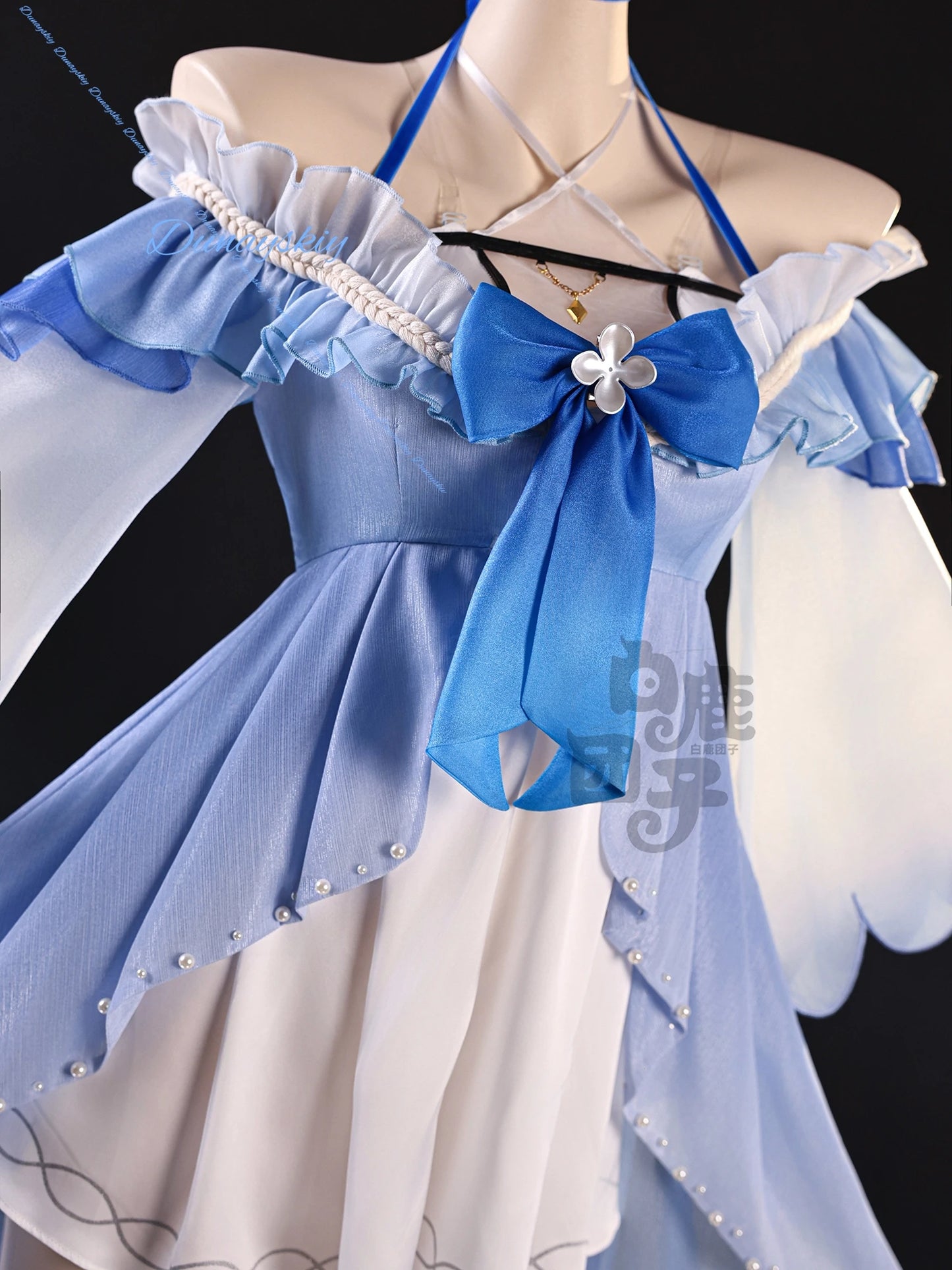 Wuthering Waves Cartethyia Cosplay Costume Wig Swimsuit Women Dress Headwear Ears Set Halloween Party Role Playing Outfit