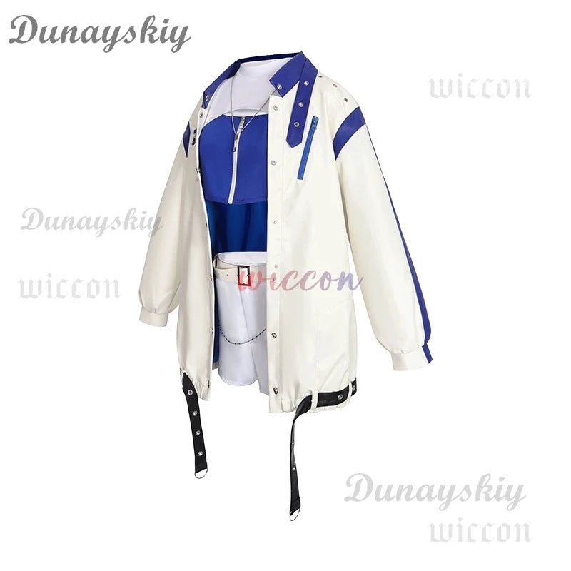 Azusawa Kohane Cosplay Costume Project Sekai Cosplay Fancy Party Suit Coat Shirt Pants Necklace Wig for Halloween Carnival Suit
