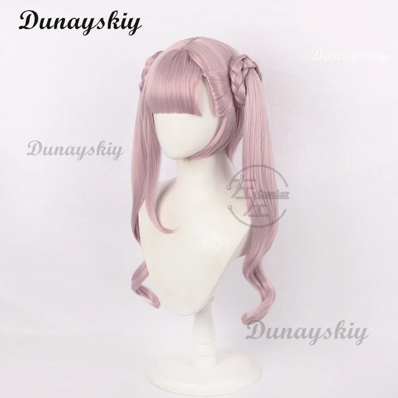 The Hundred Line Kako Tsukumo/ Ima Tsukumo Cosplay Wig Purple Double Ponytail Hair Last Defense Academy Halloween Party Carnival