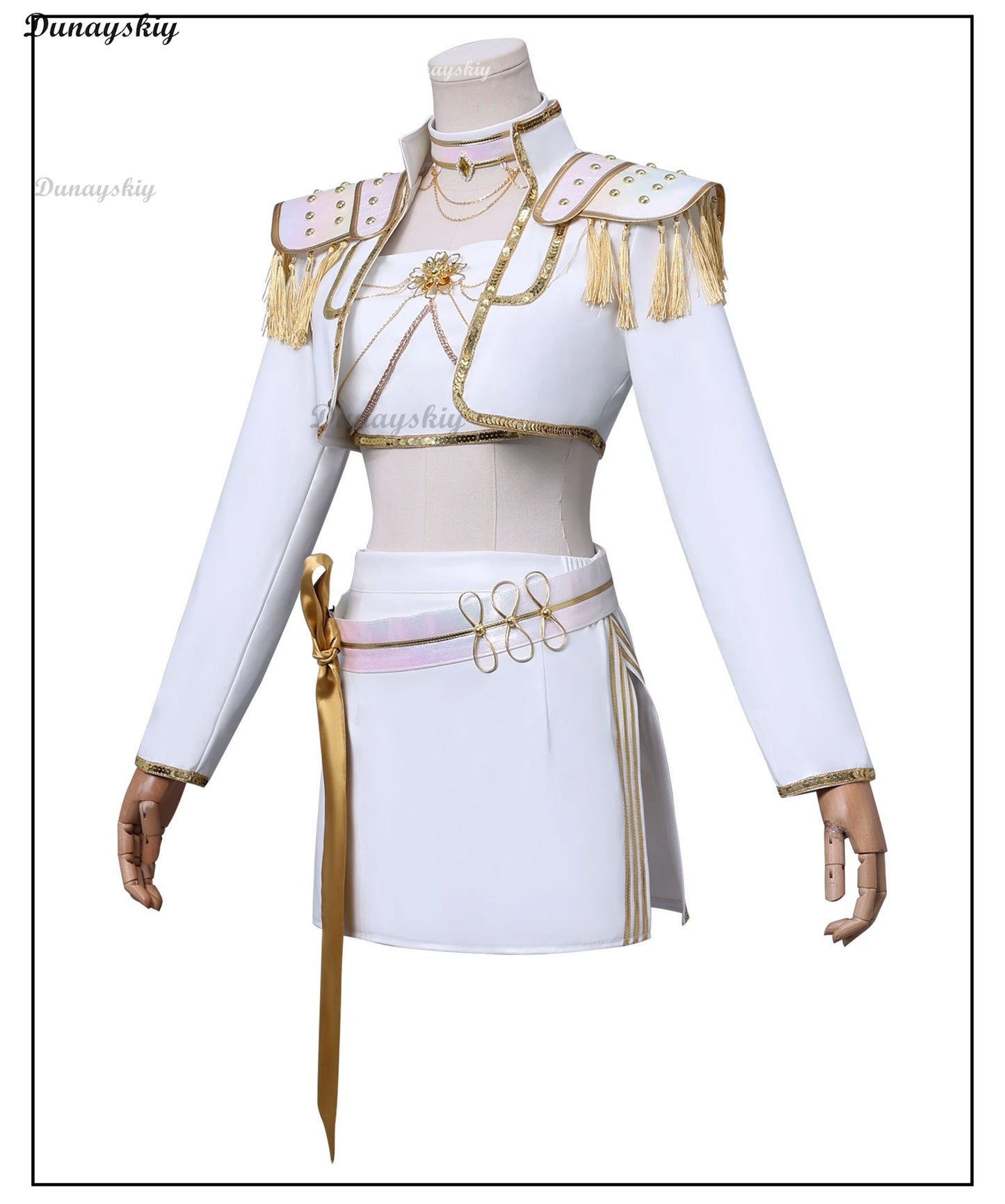Mira KPop Cosplay Costume White Top Dress Wig Girls Demons Hunter Disguise Halloween Carnival Party Clothing