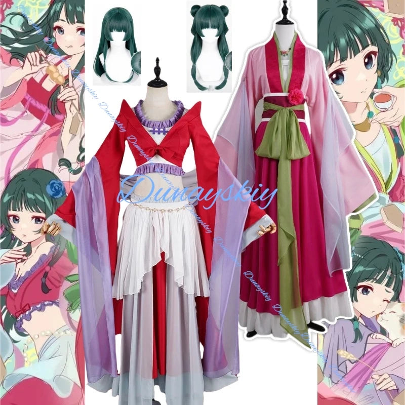 Maomao Halloween Little Zombie Cosplay Anime The Apothecary Diaries Cosplay Costume Qipao Uniforms Clothes Sets Wig Cosplay