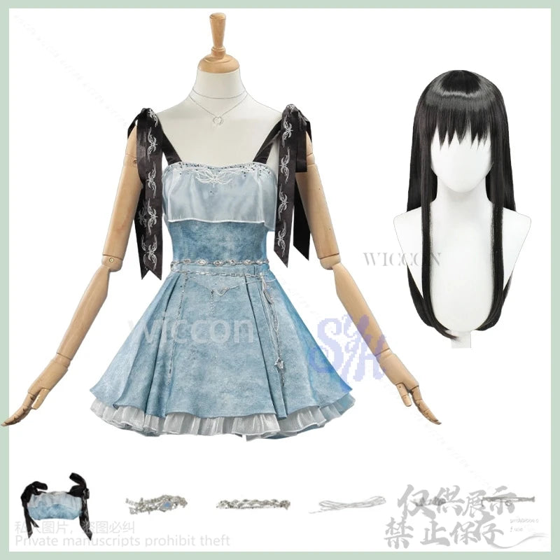 game Love And Deepspace heroine cosplayanime costume Denim Dress blue Sleeveless Vintage Mini Dresses Y2K Halloween customized