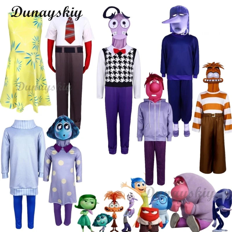 New Year Movie Anxiety The Inside Anime Out 2 Cosplay Joy Sadness Anger Disgust Fear Cosplay Costumes Suit Adult Kids Party Set