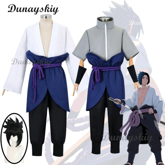 Anime Uchiha Sasuke Cosplay Outfit Halloween Costume Wig Party Role Play Uniform Comic Clothes Outfit Customized