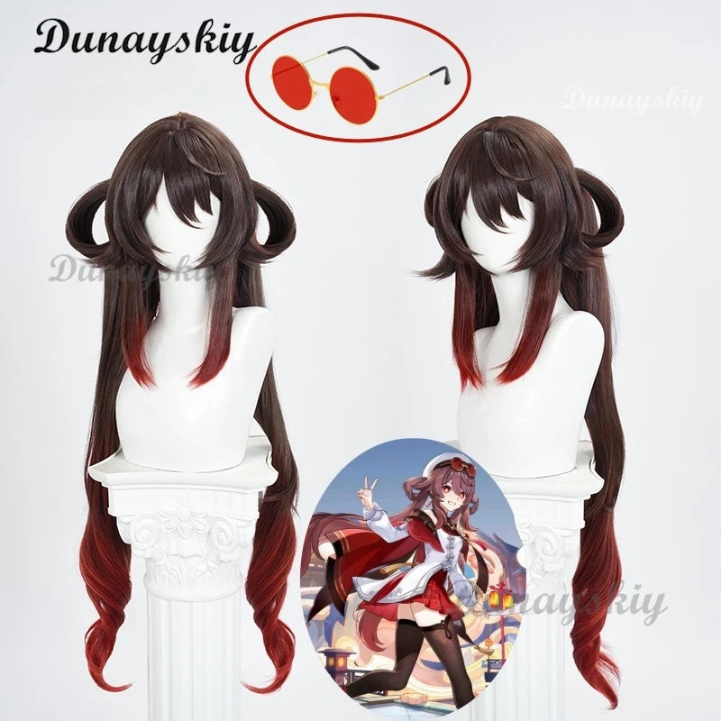 Game Genshin Impact - Hutao Cosplay Wig Game Genshin 2025 Lantern Rite Hu Tao Hu Tao New Costume Props Halloween Customized