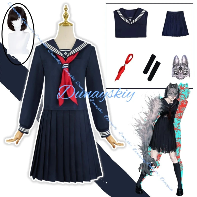 Game Silent Shimizu Hinako Sailor School Uniform Cosplay Costumes Wig Mask Hill f Halloween Party Outfits