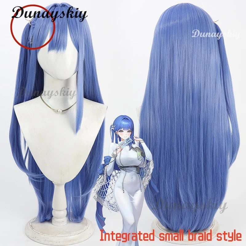 Game NIKKE：The Goddess of Victory Synthetic Hair Arcana Cosplay Wig 80cm Long Blue Ponytail Wigs Customized