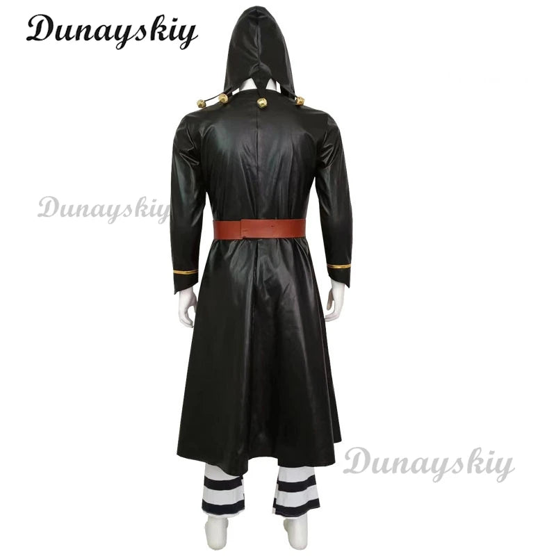 Anime JoJo's Cosplay Costume Bizarre Golden Wind Risotto Nero Wig Uniform Hooded Trench Pants Adventure Halloween Party Outfit