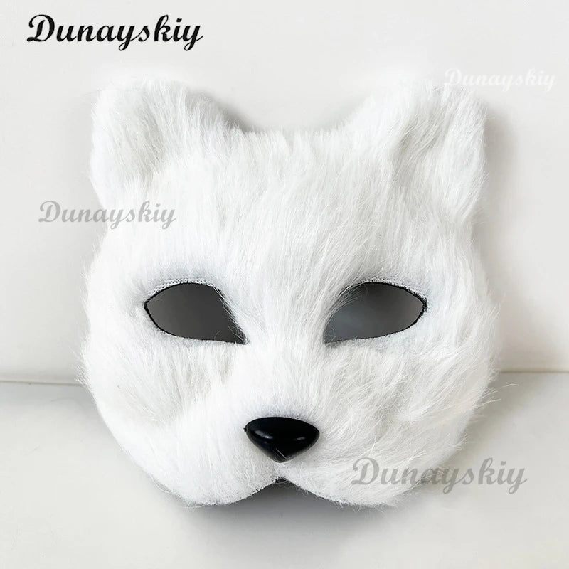 Fluffy Fur Fox Ear Headpiece Tail Cat Claw Glove Headband Necklace Cute Fox Japanese Anime Cosplay Costume Accessory Halloween