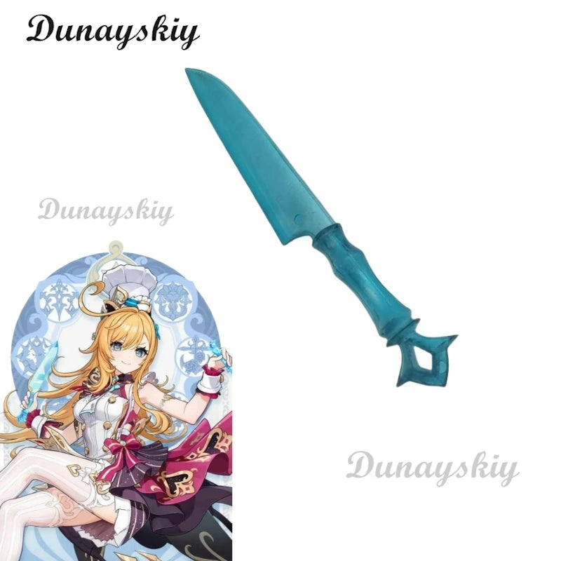 Genshin Impact Escoffier Cosplay Prop Wig Women Girls Long Orange Hair Ousia Fontaine Tasteful Excellence Halloween Party Wigs