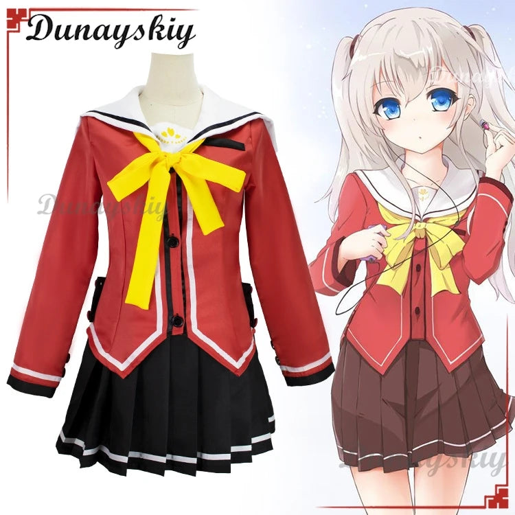 Anime Charlotte Tomori Nao Cosplay Costume Women JK Uniform Outfit Charlotte Tomori Nao Cos Wig Halloween Costumes Party Suit