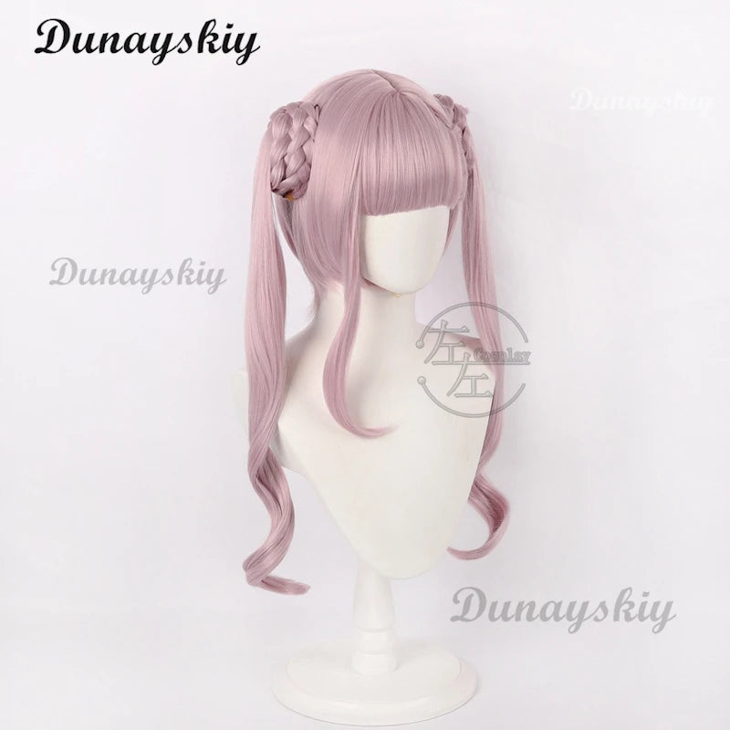 The Hundred Line Kako Tsukumo/ Ima Tsukumo Cosplay Wig Purple Double Ponytail Hair Last Defense Academy Halloween Party Carnival