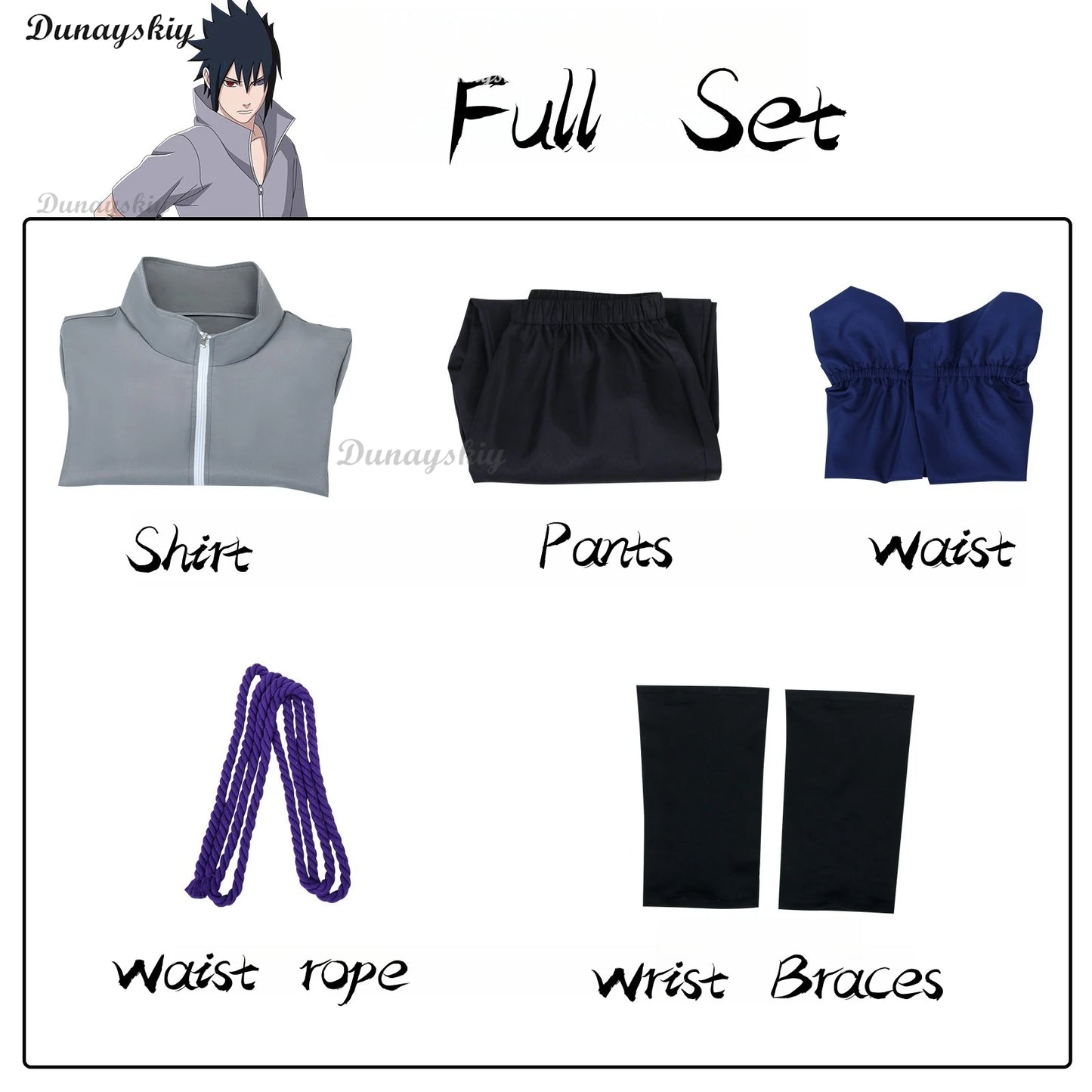 Anime Uchiha Sasuke Cosplay Outfit Halloween Costume Wig Party Role Play Uniform Comic Clothes Outfit Customized