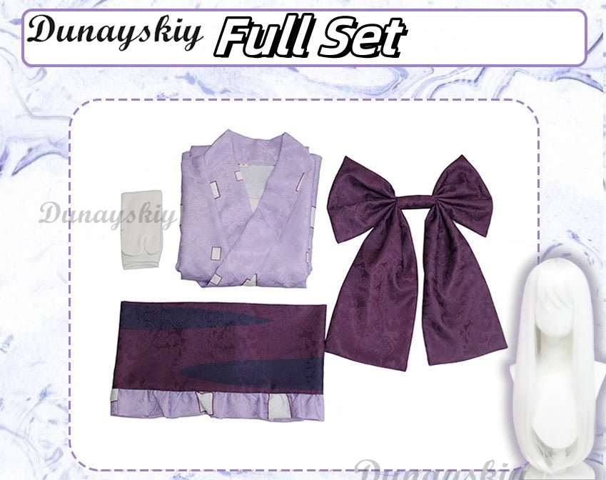 Anime Daki Ume Entertainment District Arc Yuukaku-Hen Cosplay Costume Wig Childhood Kimono Halloween Carnival Suit