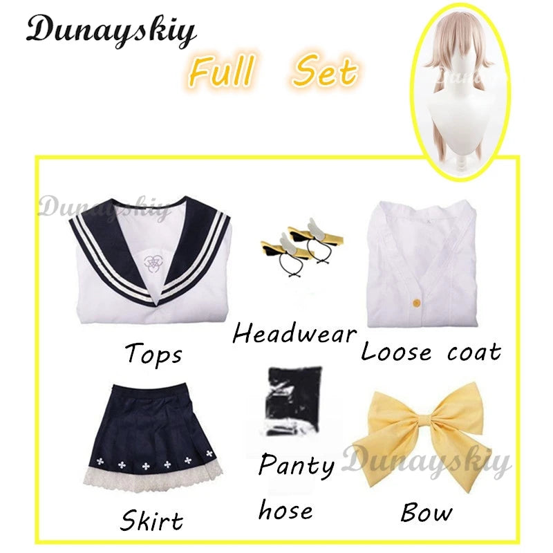 Game Blue Archive Ajitani Hifumi Cosplay Women Jk Uniform Outfit Ajitani Cos Wig Halo Halloween Costume Sets