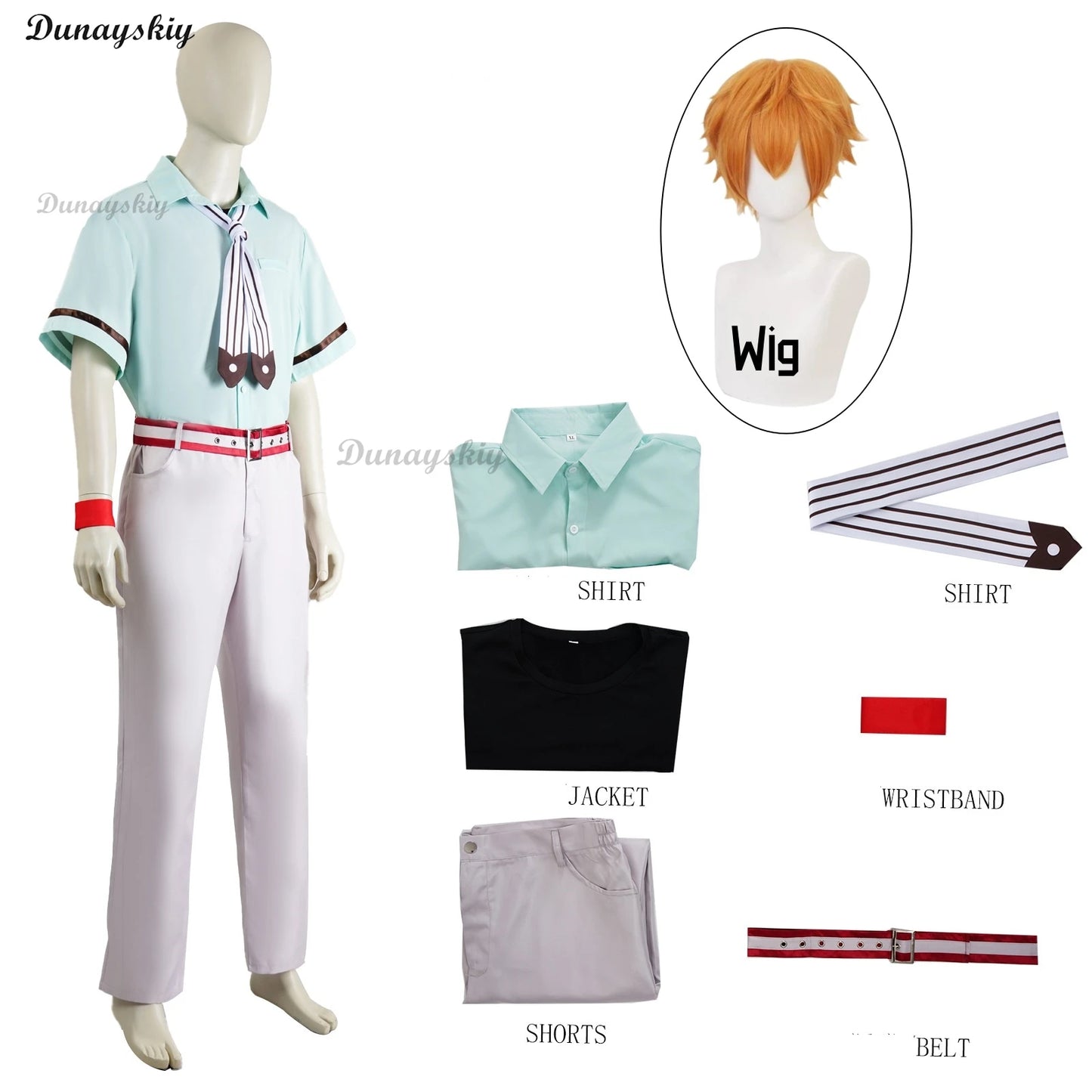 Anime Cosplay Toilet-bound Halloween Costume Hanako-Kun Men Women Minamoto Kou Cosplay Costume Wig Shirt Pants Accessories Props