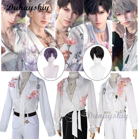 Game Love and Deepspace Zayne Rafayel Qi Cosplay Costume Flower Shirt Pants Fragrant Possession Uniform Halloween Party Prop