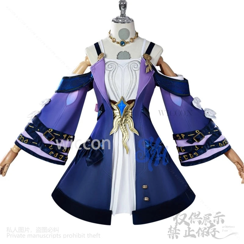 Game Honkai Star Rail Cyrene Cosplay Costume Deep Purple Mini Dress Kawaii Japanese Girls Pink Jirai Kei Wigs Halloween Party