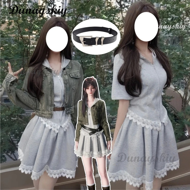 Love and Deepspace Heroines Green Coat Cosplay Costume Dress Emerald Cadence‌ Halloween Carnival Party Play Role Clothes