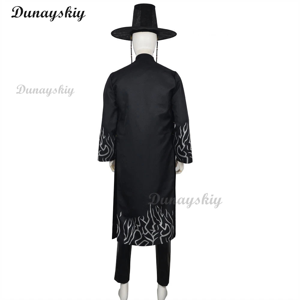Anime Movie Demon KPOP Saja Boys Jinu Cosplay Costume Your Idol Black Robes Unisex Outfit Halloween Disguise for Adult Outfit