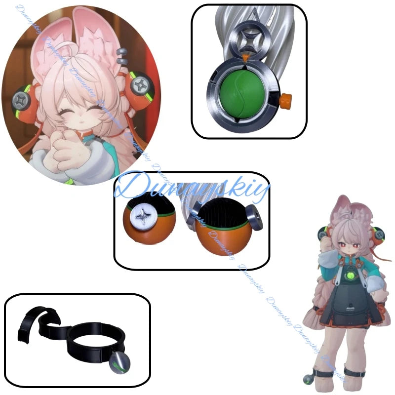 Zenless Zone Zero Zhao Cosplay Headwear Prop Wig Long Pink Braids Pigtails Wigs Compliance Authority Festival Carnival