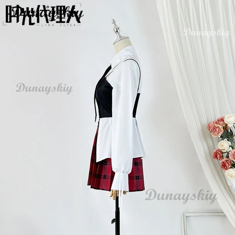Qiao Ling Cosplay Anime LINK CLICK Yingdu Arc Costum Red Dress JK Uniform Set for Halloween Anime Role Play Customized
