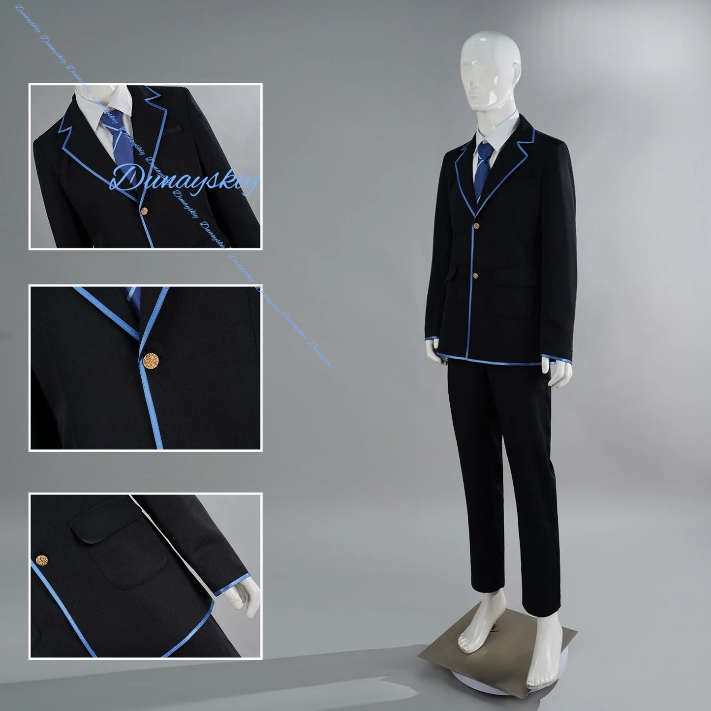 Anime Chitose Is in the Ramune Bottle Yuuko Hiiragi Saku Chitose Cosplay Costume Wig Uniform Coat Skirt Headwear Role Playing