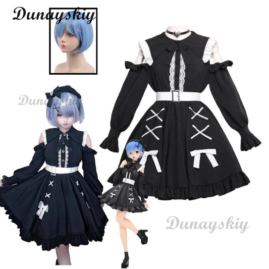 Re:zero Rem Cosplay Dresses Ram Cosplay Costume Re: Life A Different World From Zero Disarmed Mine Girl Cute Princess Dress Sets