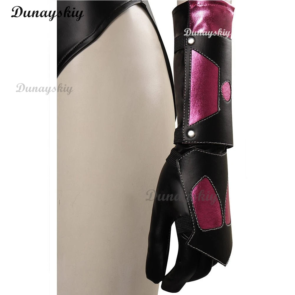 Mileena Cosplay Mortal Cos Kombat Fantasy Costume Adult Women Jumpsuit Mask Gloves Outfits Halloween Carnival Disguise Suit