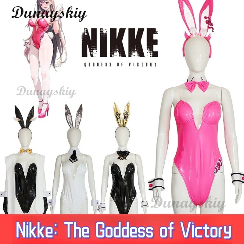 Alice Sexy Bunny Girl Tights Jumpsuits Cosplay Costume Wig NIKKE Goddess of Victory Women Girl Bunny Suit Pink Black White