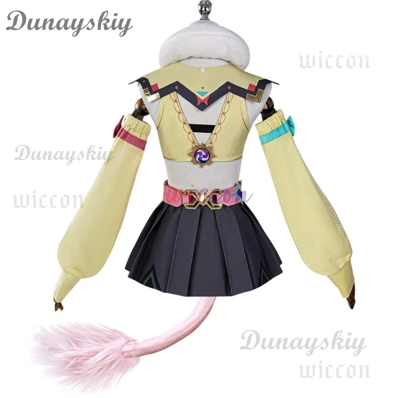 Game Genshin Impact Varesa Cosplay Varesa Cosplay Wig Horn Accessory Uniform New Dress Suit Anime Shoes Carnival Party Outfit