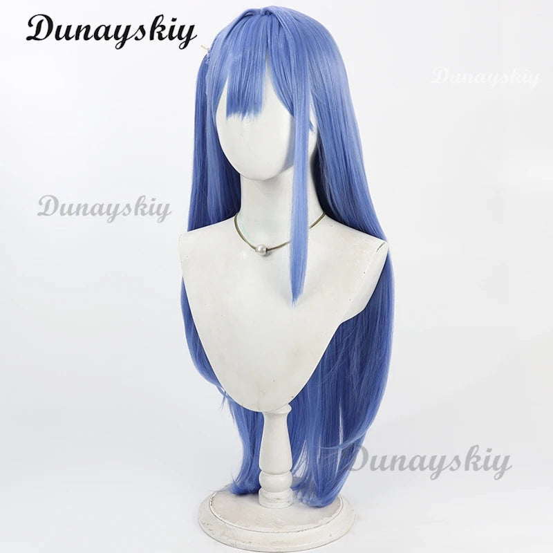 Game NIKKE：The Goddess of Victory Synthetic Hair Arcana Cosplay Wig 80cm Long Blue Ponytail Wigs Customized