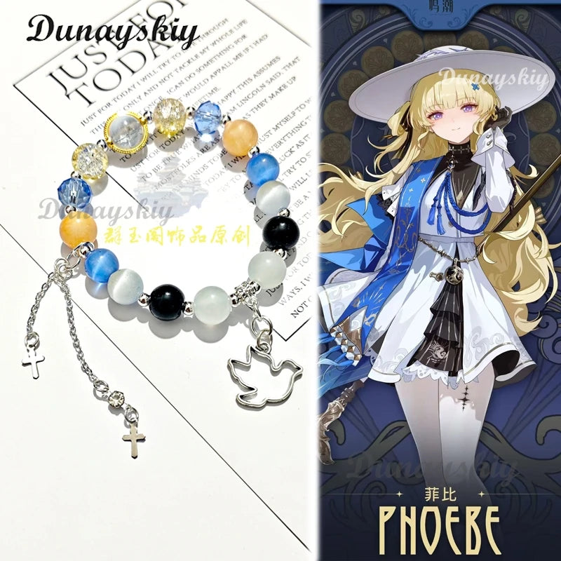 Game Wuthering Waves Phoebe Cosplay Bracelet The Shorekeeper Unisex Beads Chain The Shorekeeper Pendant Bracelets XMAS