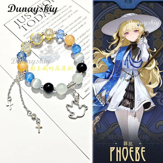Game Wuthering Waves Phoebe Cosplay Bracelet The Shorekeeper Unisex Beads Chain The Shorekeeper Pendant Bracelets XMAS