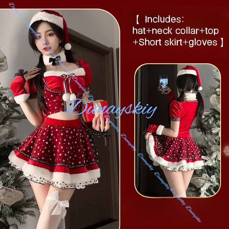 Rabbit Girl Cosplay Costume Christmas Uniform Set Santa Claus Outfit Modern Dance Women's Special Use Clothing