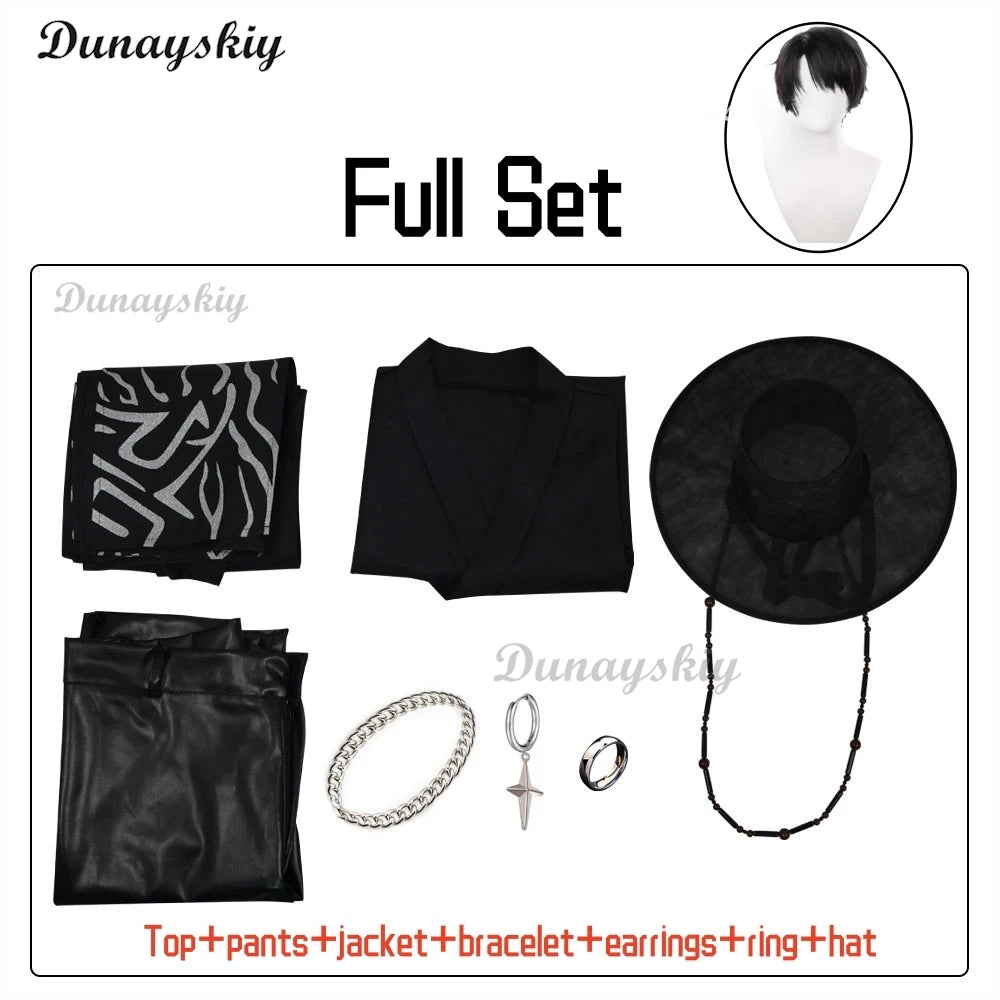 Anime Movie Demon KPOP Saja Boys Jinu Cosplay Costume Your Idol Black Robes Unisex Outfit Halloween Disguise for Adult Outfit