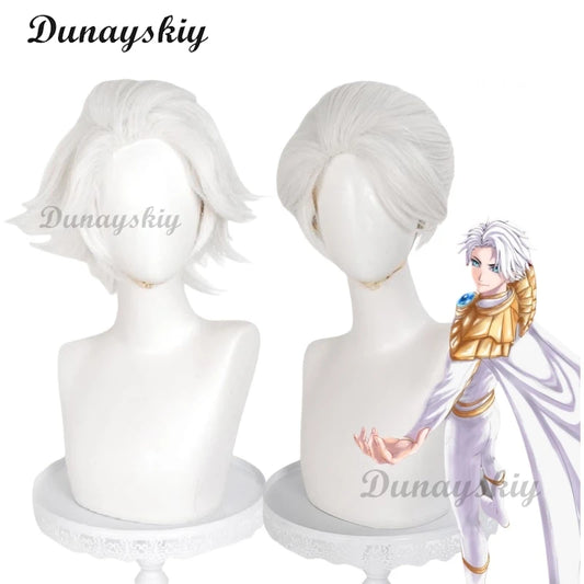 New Anime To be Hero X Nice Cosplay Wig White Short Hair Lin Ling Halloween Party Wig for Women Men Carnival Role Play Cos Props
