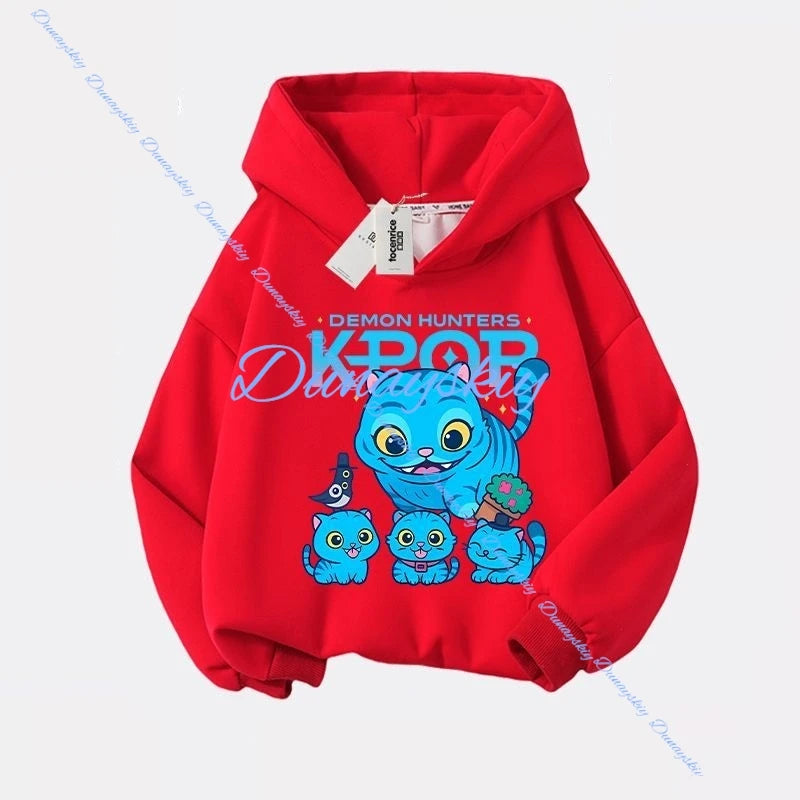 New Huntrix Movie Zip Up Sweatshirts Kpop Demon Hoodie Children Clothes Kid Girl Boy Sweatshirt Zipper Hoody Baby Casual Top
