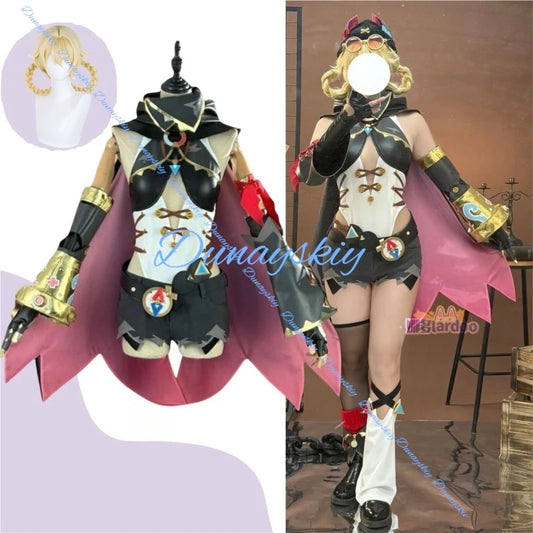 Genshin Impact Jahoda Cosplay Costume Set - Wig, Uniform, Cloak, Hat, Glasses & Headwear | Perfect Outfit & Props for Women/Girl
