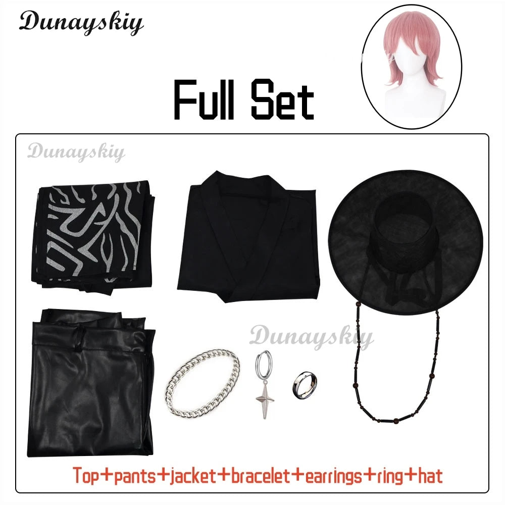 Anime Movie Demon KPOP Saja Boys Jinu Cosplay Costume Your Idol Black Robes Unisex Outfit Halloween Disguise for Adult Outfit