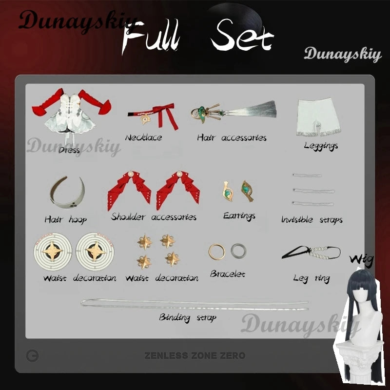 Astra Yao Cosplay Costume Wig Zenless Zone Zero Game Uniform 3D Gorgeous Waist Accessories Halloween Party for Women Men