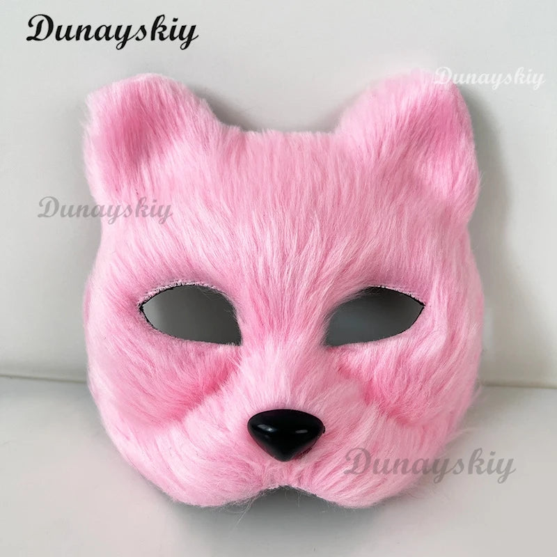 Fluffy Fur Fox Ear Headpiece Tail Cat Claw Glove Headband Necklace Cute Fox Japanese Anime Cosplay Costume Accessory Halloween