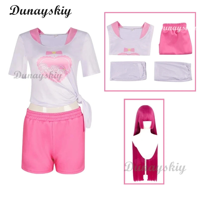 Anime Pripara Hojo Sophy Manaka Laala Minami Mirei SoLaMi♡SMILE Cosplay Costume T-shirt Shorts Wig Woman Sexy Lovely Daily Suit