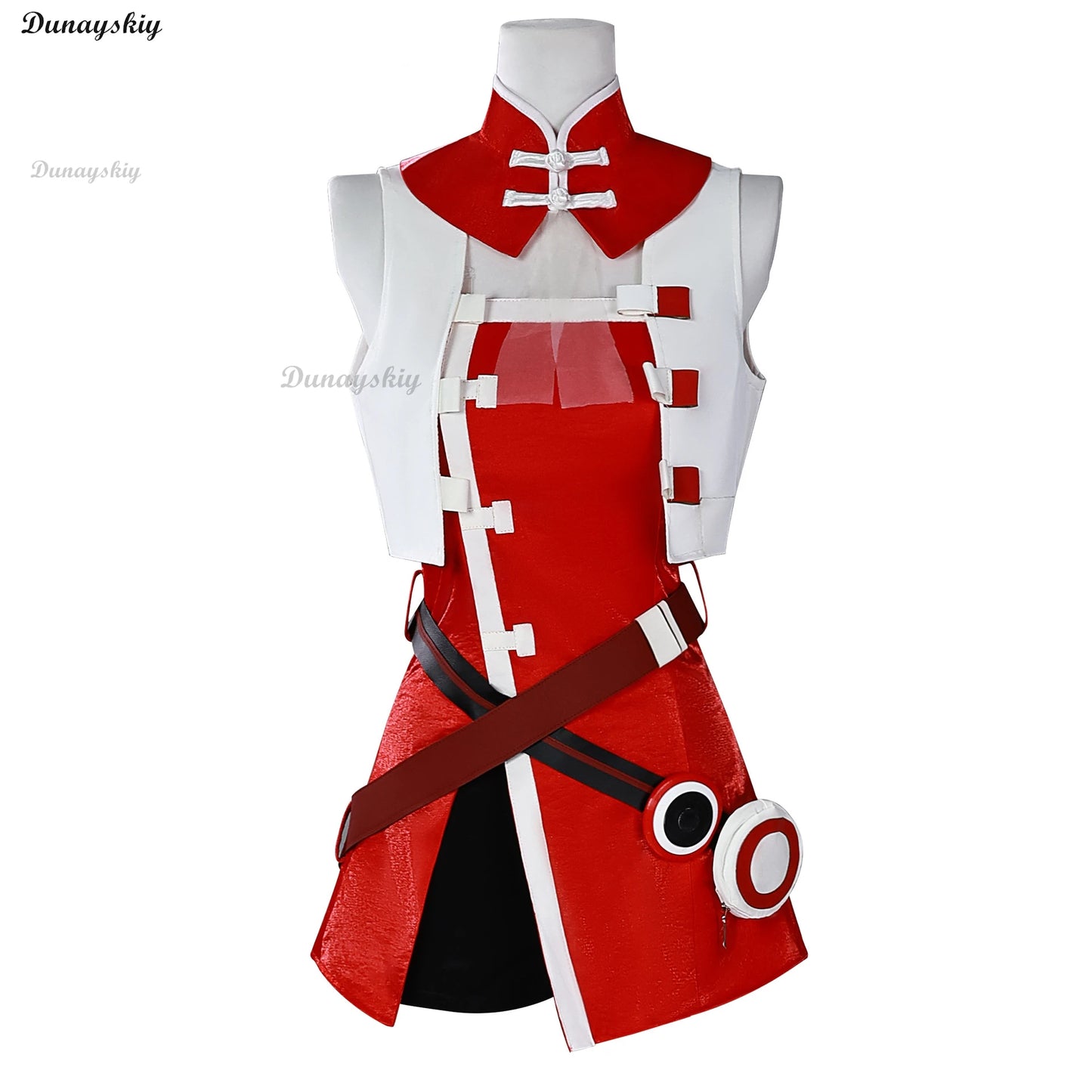 Yuezheng Ling V3 Cosplay Costume Wig For Halloween Christmas Festival Girl Singer Yuezheng Ling Role Play Red Dress