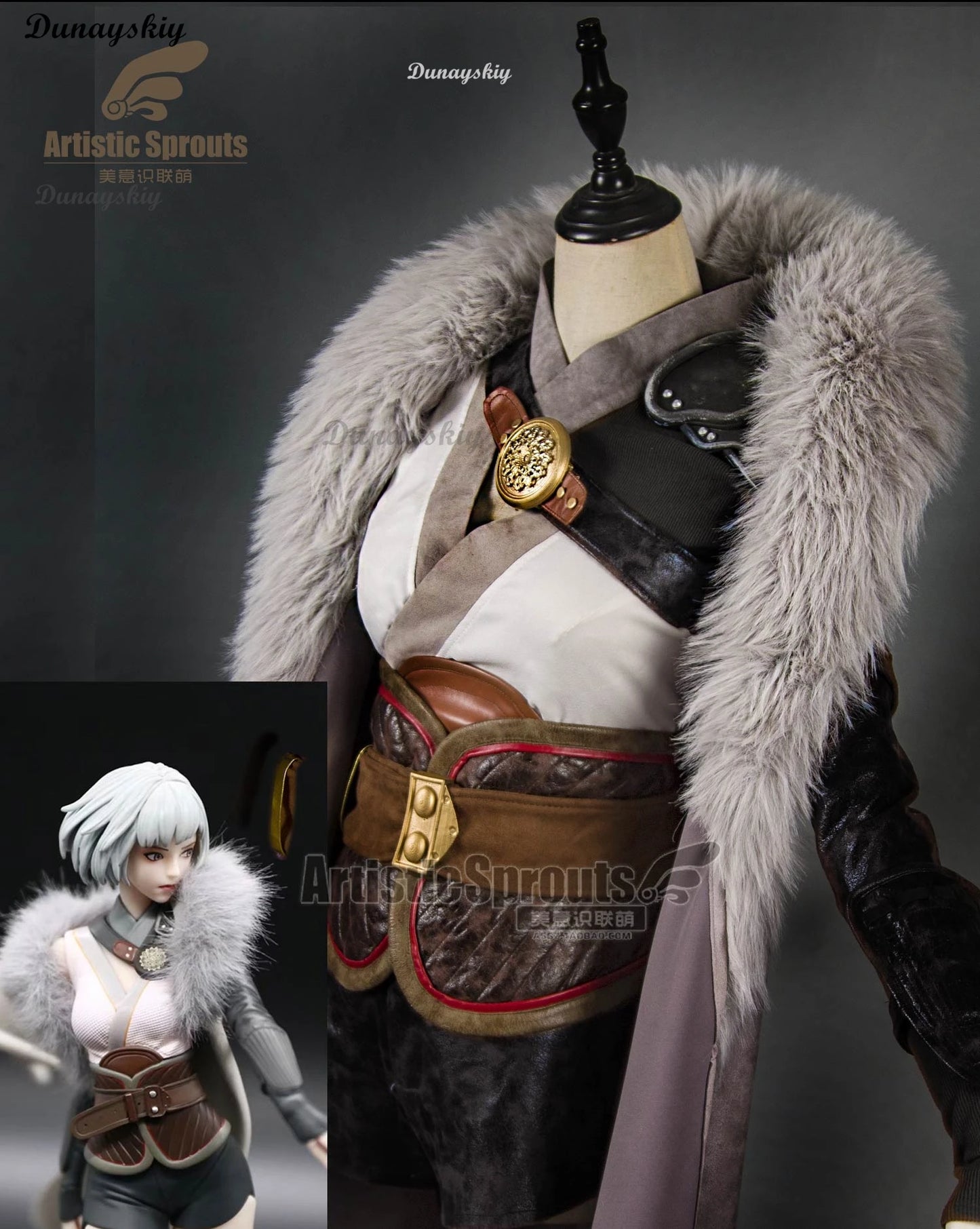 Ling Cage Bai Yuekui Boss Bai Cosplay Wig Anime Roleplay Party Costume Prop